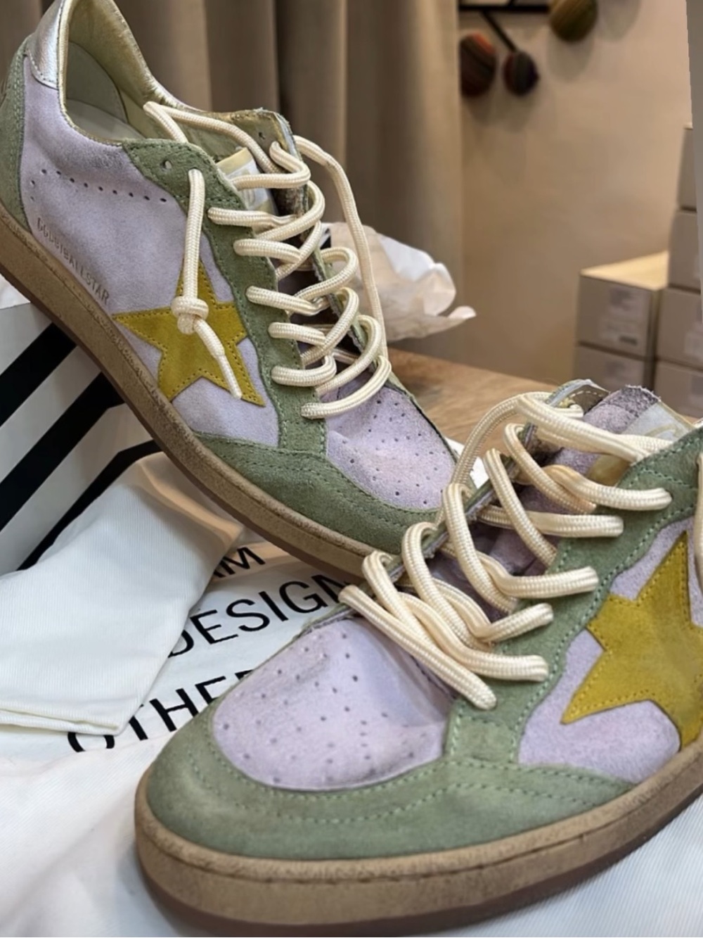 Golden Goose Ball Star Sneaker Lilac Suede/ Sage/Honey/Silver sz 39 New in Box - Picture 13 of 13